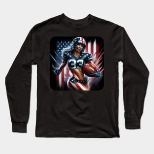 American Woman NFL Football Player #6 Long Sleeve T-Shirt